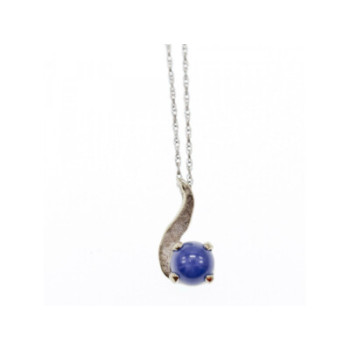 14K WHITE GOLD SAPPHIRE BLUE STAR CHAIN WITH PENDANT