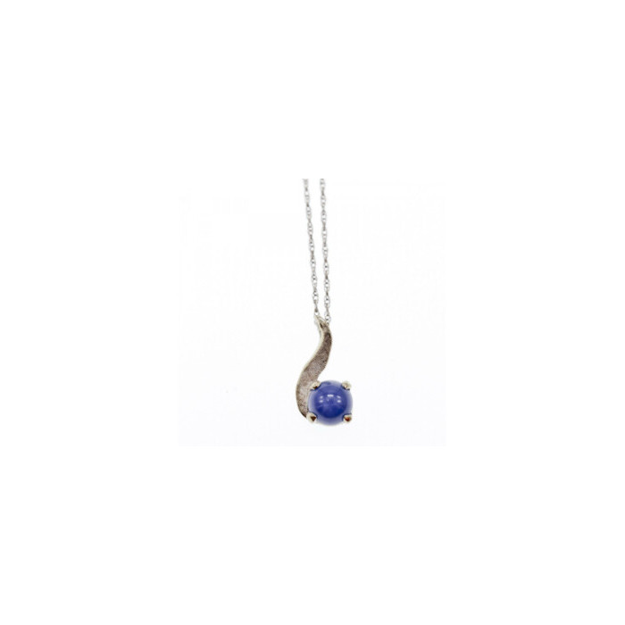 14K WHITE GOLD SAPPHIRE BLUE STAR CHAIN WITH PENDANT