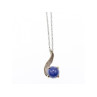 14K WHITE GOLD SAPPHIRE BLUE STAR CHAIN WITH PENDANT