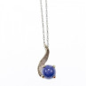 14K White Gold Sapphire Blue Star Chain With Pendant