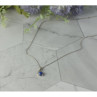 14K White Gold Sapphire Blue Star Chain With Pendant