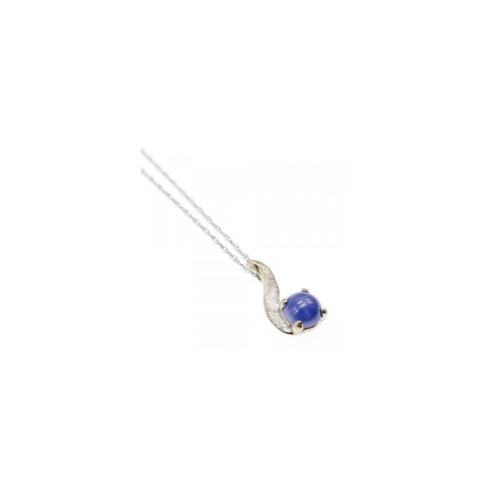 14K WHITE GOLD SAPPHIRE BLUE STAR CHAIN WITH PENDANT
