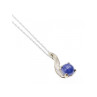 14K WHITE GOLD SAPPHIRE BLUE STAR CHAIN WITH PENDANT