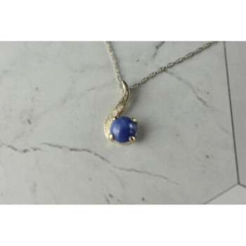 14K WHITE GOLD SAPPHIRE BLUE STAR CHAIN WITH PENDANT