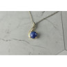 14K WHITE GOLD SAPPHIRE BLUE STAR CHAIN WITH PENDANT