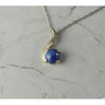 14K White Gold Sapphire Blue Star Chain With Pendant