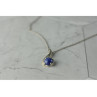 14K WHITE GOLD SAPPHIRE BLUE STAR CHAIN WITH PENDANT