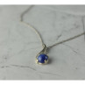 14K White Gold Sapphire Blue Star Chain With Pendant