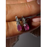 925 Sterling Silver Ruby & Beryl Earrings
