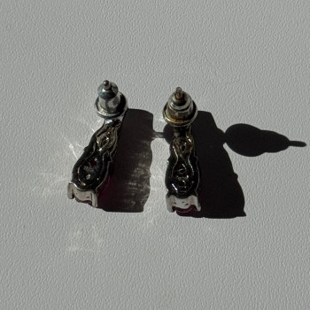 925 Sterling Silver Ruby & Beryl Earrings