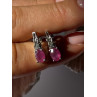 925 Sterling Silver Ruby & Beryl Earrings