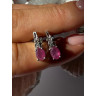 925 Sterling Silver Ruby & Beryl Earrings