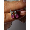 925 Sterling Silver Ruby & Beryl Earrings
