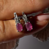 925 Sterling Silver Ruby & Beryl Earrings
