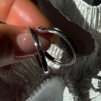 925 Sterling Silver Onyx Hoop Earrings