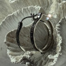 925 Sterling Silver Onyx Hoop Earrings