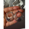 925 Sterling Silver Amethyst Earrings Length 2.10 inch