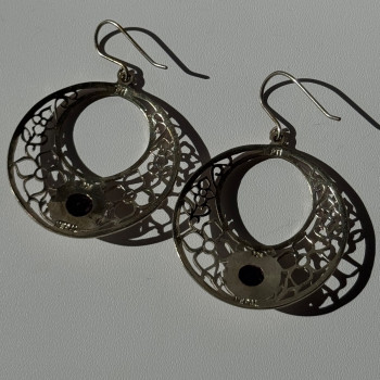 925 Sterling Silver Amethyst Earrings Length 2.10 Inch