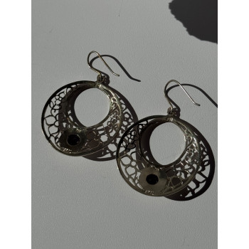 925 Sterling Silver Amethyst Earrings Length 2.10 inch