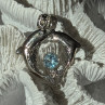 925 Sterling Silver Dolphins Topaz Pendant