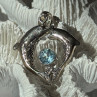 925 Sterling Silver Dolphins Topaz Pendant