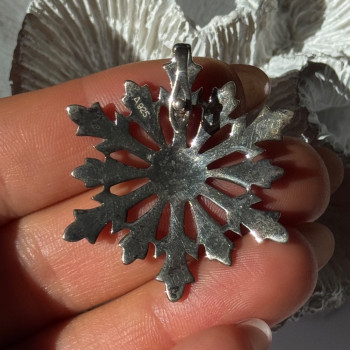 925 Sterling Silver Snowflake Marcasite Pendant