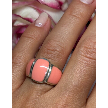 925 Sterling Silver Agate Ring Size 7.5