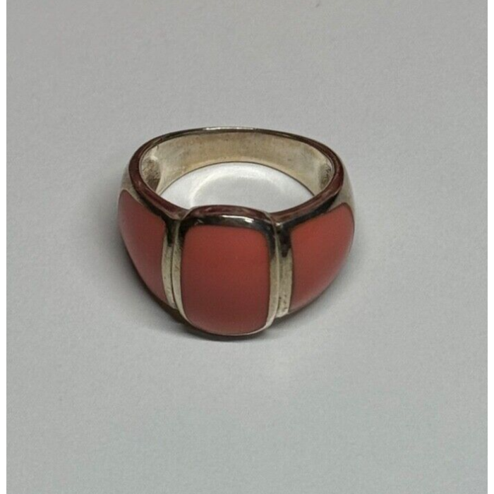 925 Sterling Silver Agate Ring Size 7.5