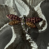 925 Sterling Silver Dragonfly Spinel Brooch
