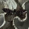 925 Sterling Silver Dragonfly Spinel Brooch