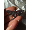925 Sterling Silver Dragonfly Spinel Brooch