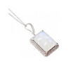 925 Sterling Silver Moonstone & CZ Chain with Pendant