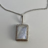 925 Sterling Silver Moonstone & CZ Chain With Pendant