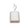 925 Sterling Silver Moonstone & CZ Chain with Pendant
