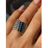 925 Sterling Silver Topaz & Beryl Ring Size 7