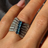 925 Sterling Silver Topaz & Beryl Ring Size 7