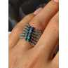 925 Sterling Silver Topaz & Beryl Ring Size 7