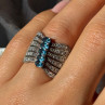 925 Sterling Silver Topaz & Beryl Ring Size 7
