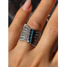 925 Sterling Silver Topaz & Beryl Ring Size 7