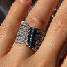 925 Sterling Silver Topaz & Beryl Ring Size 7