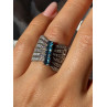 925 Sterling Silver Topaz & Beryl Ring Size 7