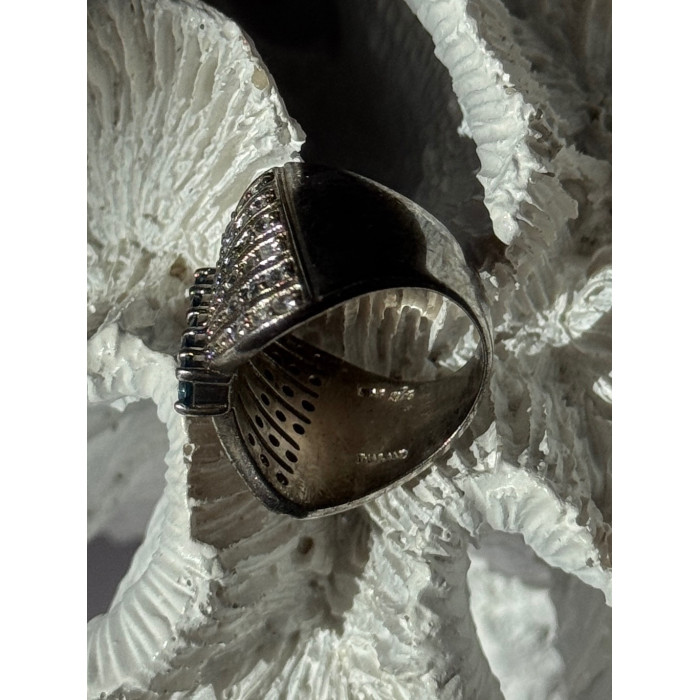 925 Sterling Silver Topaz & Beryl Ring Size 7