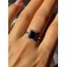 925 Sterling Silver Onyx & Beryl Ring Size 9