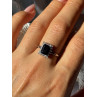 925 Sterling Silver Onyx & Beryl Ring Size 9