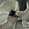 925 Sterling Silver Onyx & Beryl Ring Size 9