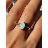 925 Sterling Silver Opal Ring Size 9