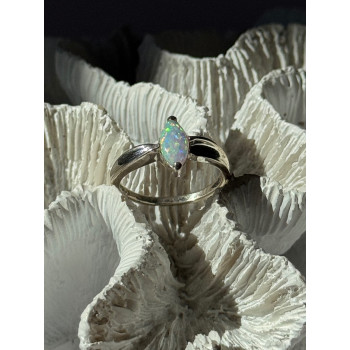925 Sterling Silver Opal Ring Size 9