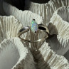 925 Sterling Silver Opal Ring Size 9