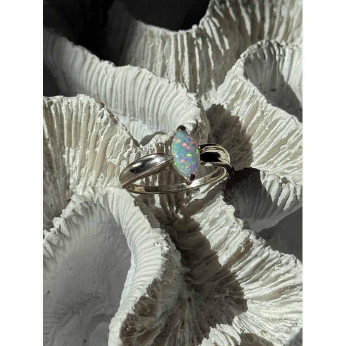925 Sterling Silver Opal Ring Size 9