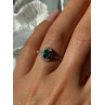 925 Sterling Silver Emerald & Diamond Ring Size 6.5